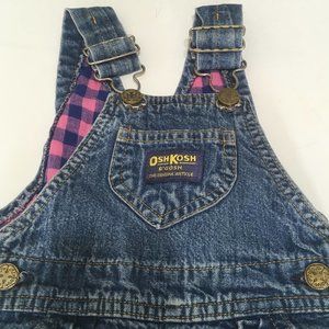 Vintage oshkosh b'gosh overalls vestbak blue jean snap button closure